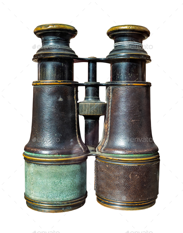 Vintage Brass Binoculars Stock Photo by mrdoomits