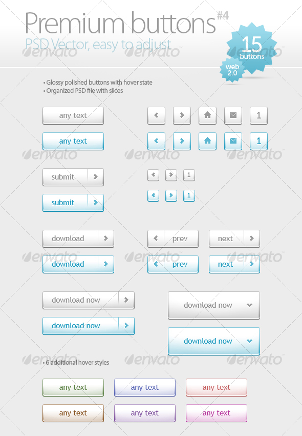 Premium buttons #4 - Buttons Web Elements