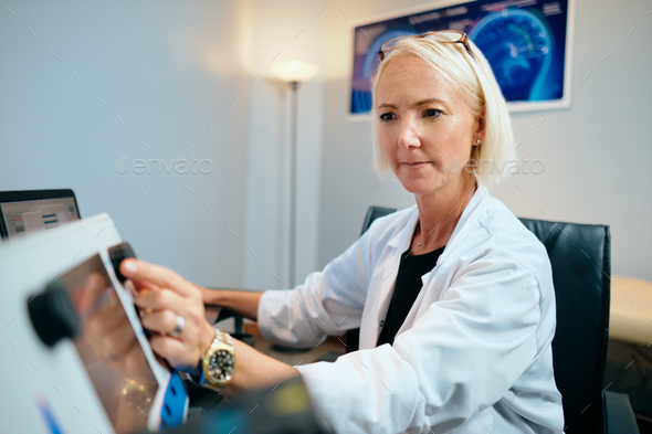 Doctor Woman Working In Hospital Office With Computer Technology Equipment - Stock Photo - Images