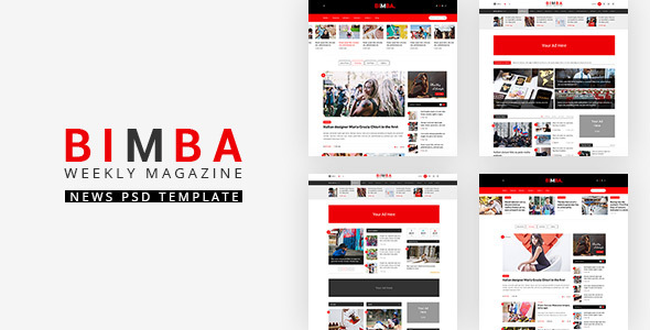 Bimba | Viral Blog and Magazine PSD Template