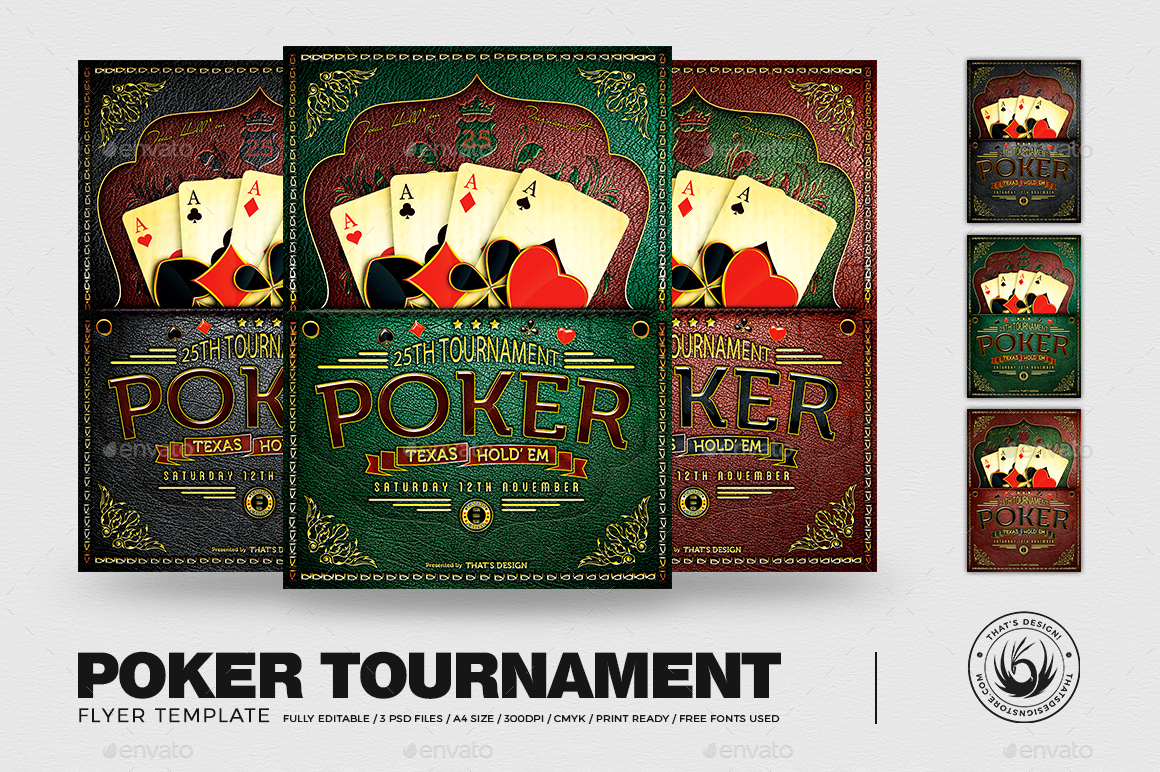 Poker Tournament Flyer Template, Print Templates GraphicRiver