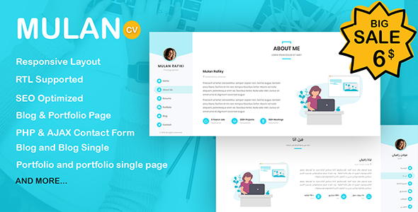 Mulan Resume / CV Template + RTL