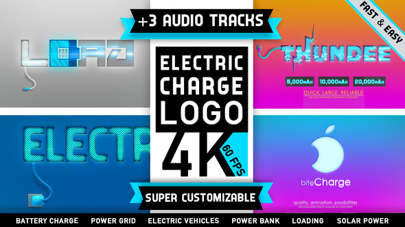 Electricity Battery Logo Charge By Cyzer Videohive