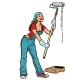 Woman Painter Isolate on White Background