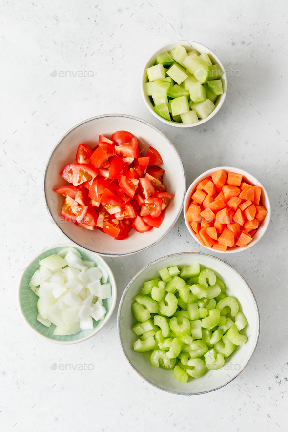 Fresh chopped vegetables Stock Photo by Edalin