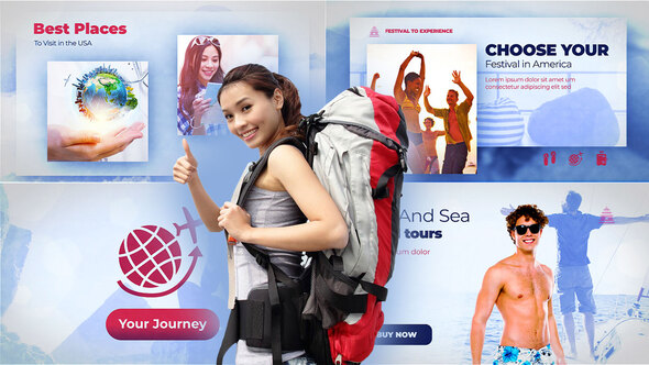 Travel Agency Video Displays template preview