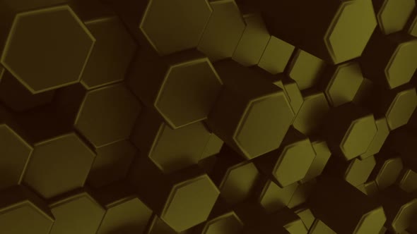 3d Perspective Gold Hexagon Background