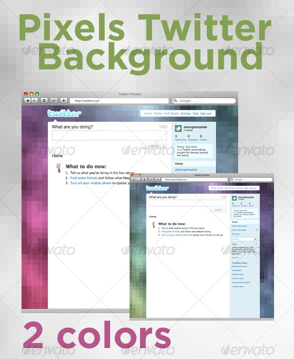 Pixel Twitter Background - Miscellaneous Web Elements