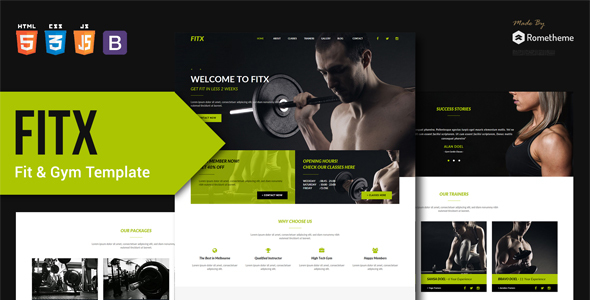 Extraordinary FitX - Fitness & Gym HTML Template