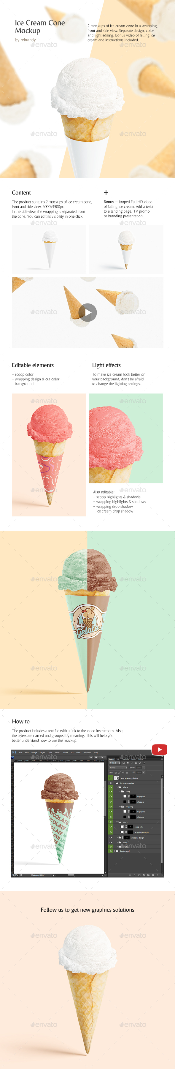 Download Ice Cream Cone Mockup By Rebrandy Graphicriver