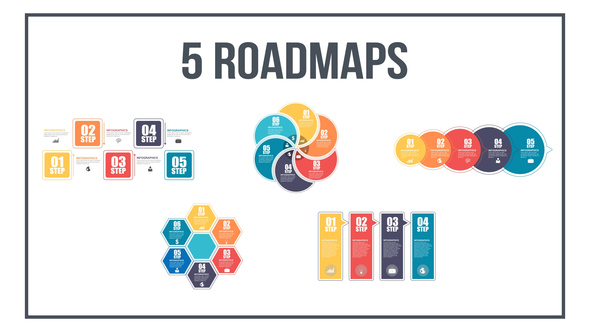 Infographics Roadmaps ¹3 - VideoHive 23585790
