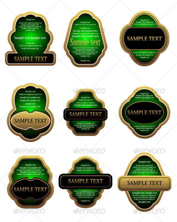Set of vintage gold labels - Decorative Vectors