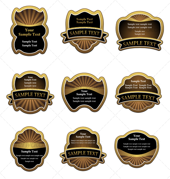 Set of vintage brown labels - Decorative Vectors