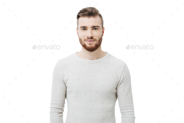 Attractive bearded guy isolated - Stock Photo - Images