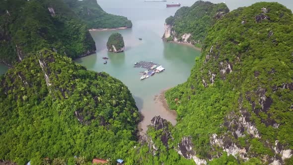 Aerial Footage of Mystical Ha Long Bay in Vietnam alt