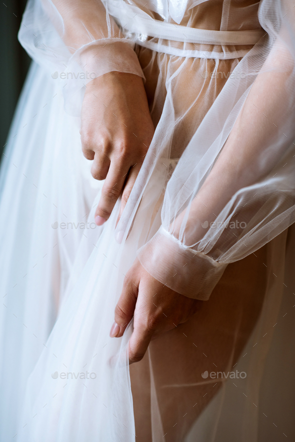 Naked Girl Holding White Panties Stock Image - Image of lingerie