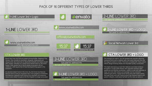 Discreet Simple And Modern Lower Thirds Package Video Displays template preview