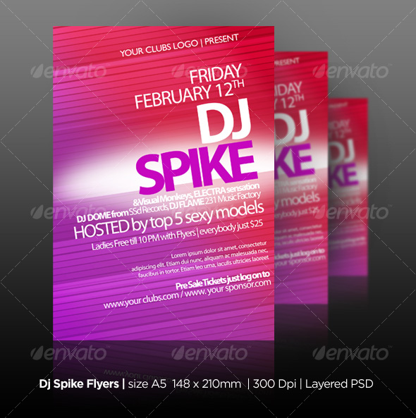 DJ Spike Flyers - Clubs & Parties Events