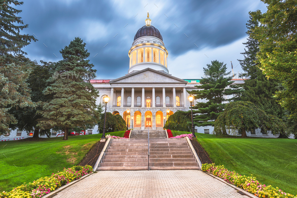 The Maine State House in Augusta, Maine, USA - Stock Photo - Images