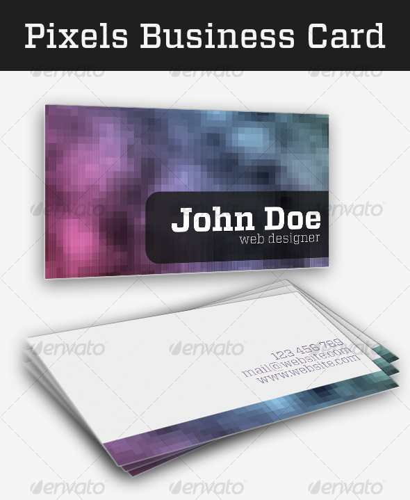 Pixels Business Card - Creative Business Cards