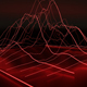 Financial 3D Red Neon Light Chart in Black Background.