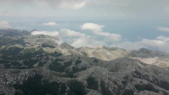 Fantastic Panorama of the Mountains in the Biokovo Natural Park Against the Backdrop of the Adriatic