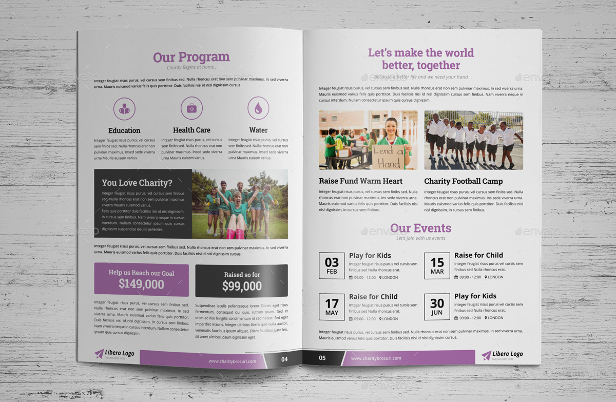 Charity Volunteer Donation Brochure v1, Print Templates | GraphicRiver