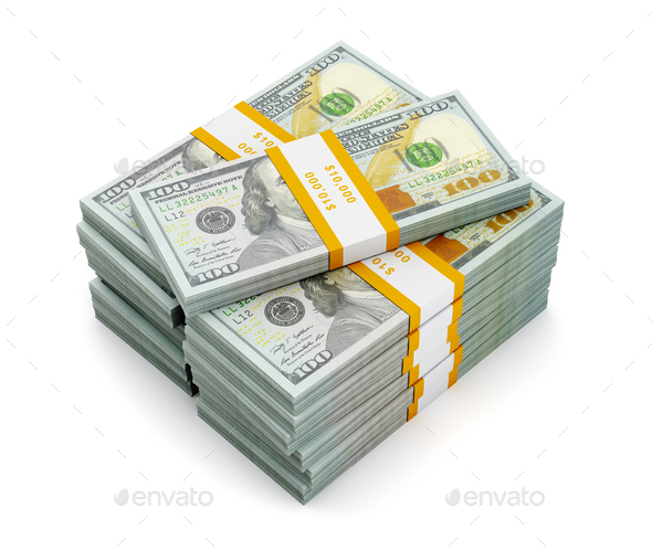 Stacks of one million US dollars in hundred dollar banknotes Stock Photo by  ©pixs4u 142134850