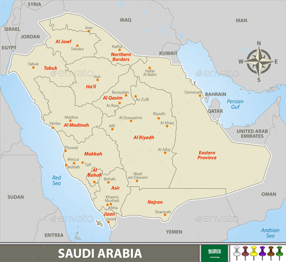 Map of Saudi Arabia by sateda2012 | GraphicRiver