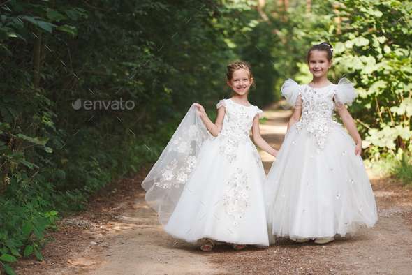 girls white wedding dress