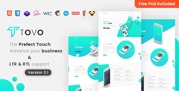 Tovo - Bootstrap 4 & 5 HTML App Landing Page