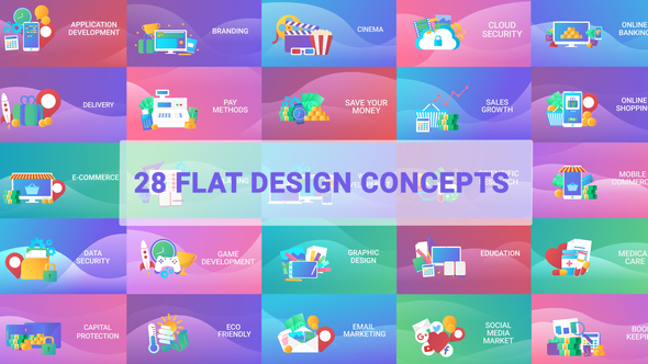 Flat Designs Concepts - VideoHive 23646733