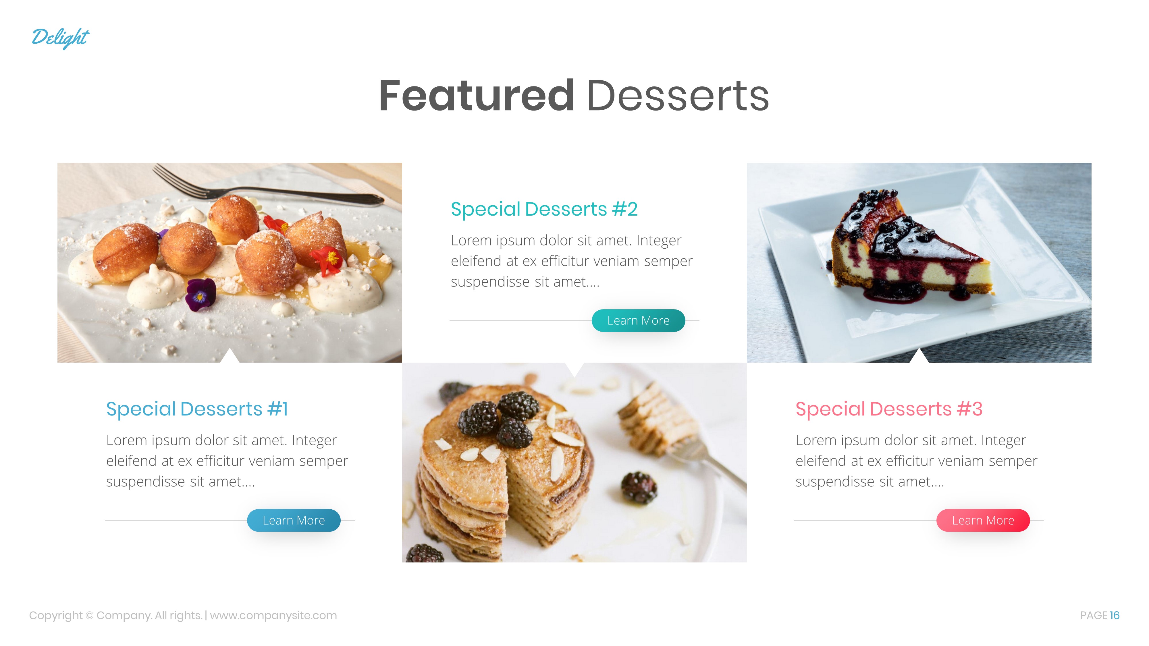 Delight - Desserts & Cake PowerPoint Template, Presentation Templates