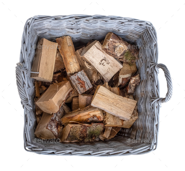 Basket Of Split Fire Wood Stock Photo By Mrdoomits Photodune