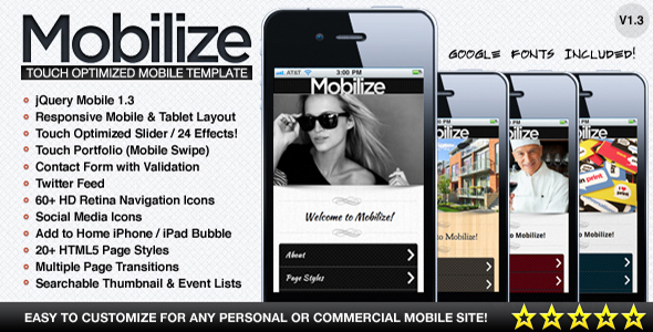 Great Mobilize - Touch Optimized Mobile Template