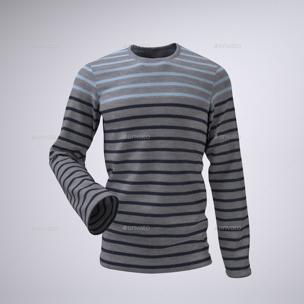 Download Man's Long Sleeve T-Shirt Mock-Up by Sanchi477 | GraphicRiver
