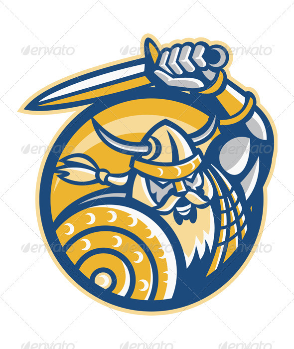 Viking Norse Warrior With Sword And Shield