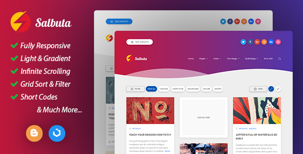 Salbuta Blog & Personal Responsive Blogger Theme