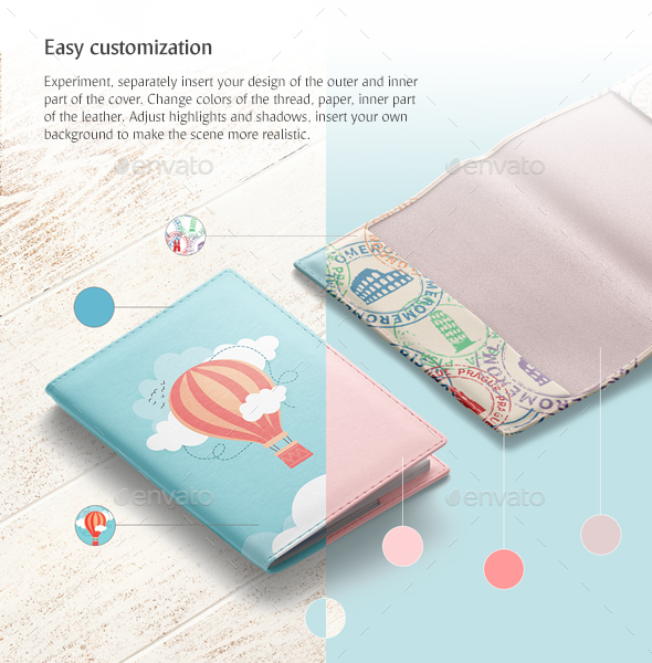 Download Leather Passport Cover Mockup by rebrandy | GraphicRiver