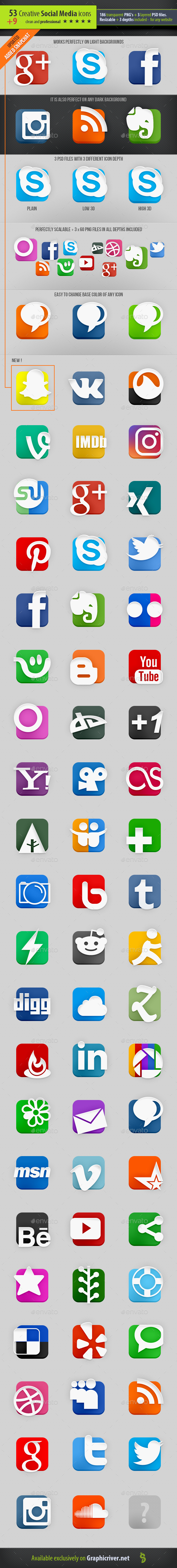 53 Creative Social Media Icons