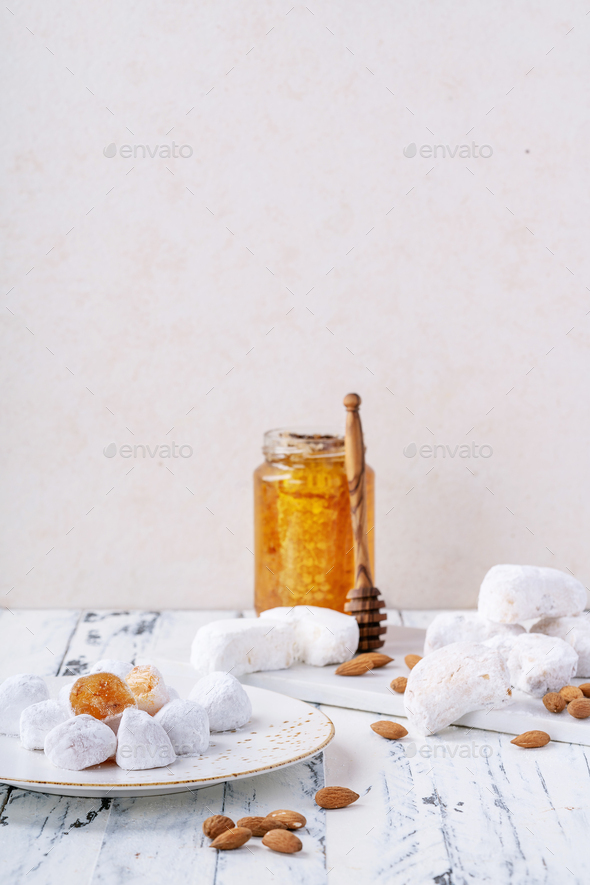 Variety of traditional Greek sweets - Stock Photo - Images