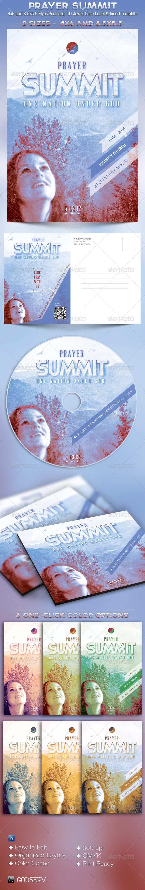 Prayer Summit Church Flyer CD Template - Church Flyers