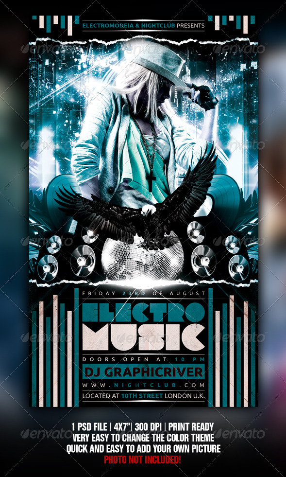 Electro City Flyer - Flyers Print Templates