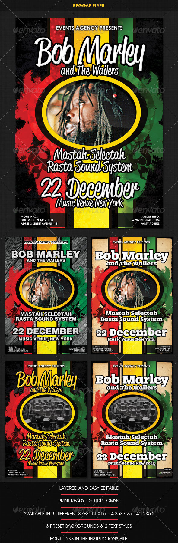 Reggae Rasta Flyer - Clubs & Parties Events