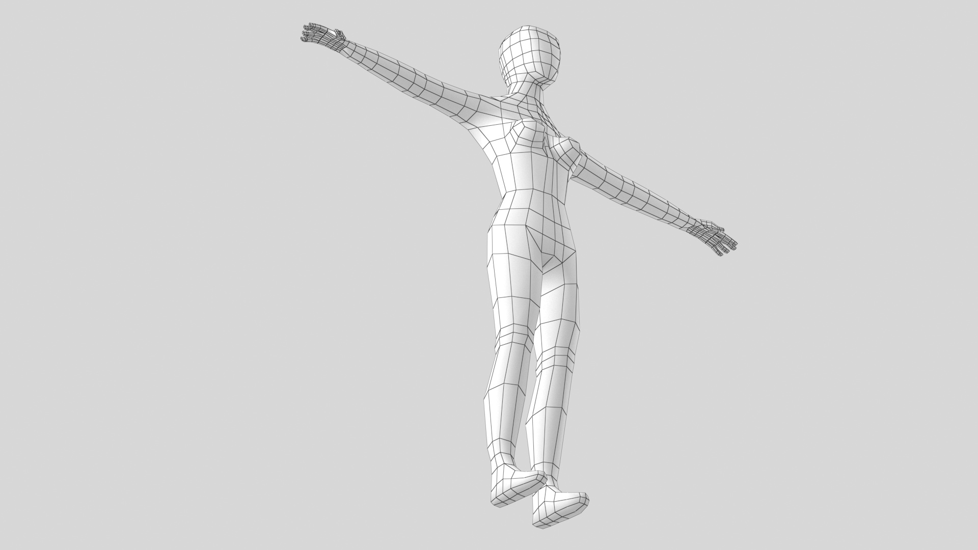 2d dark character standing in T pose for word game