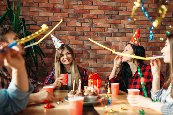 Group of students celebrating delivery of session - Stock Photo - Images