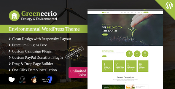 Greeneerio - WordPress - ThemeForest 13542333