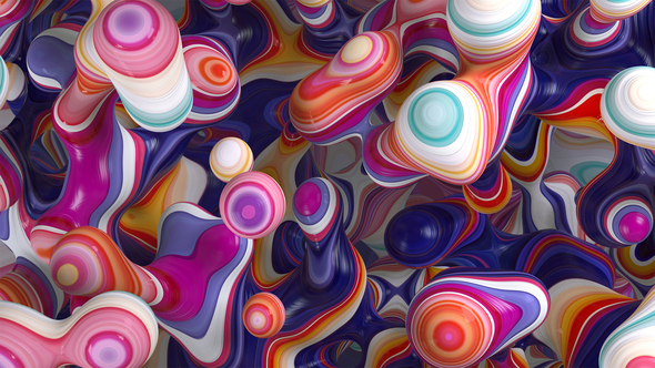 Colorful Marbled Blobs - Abstract Fluid