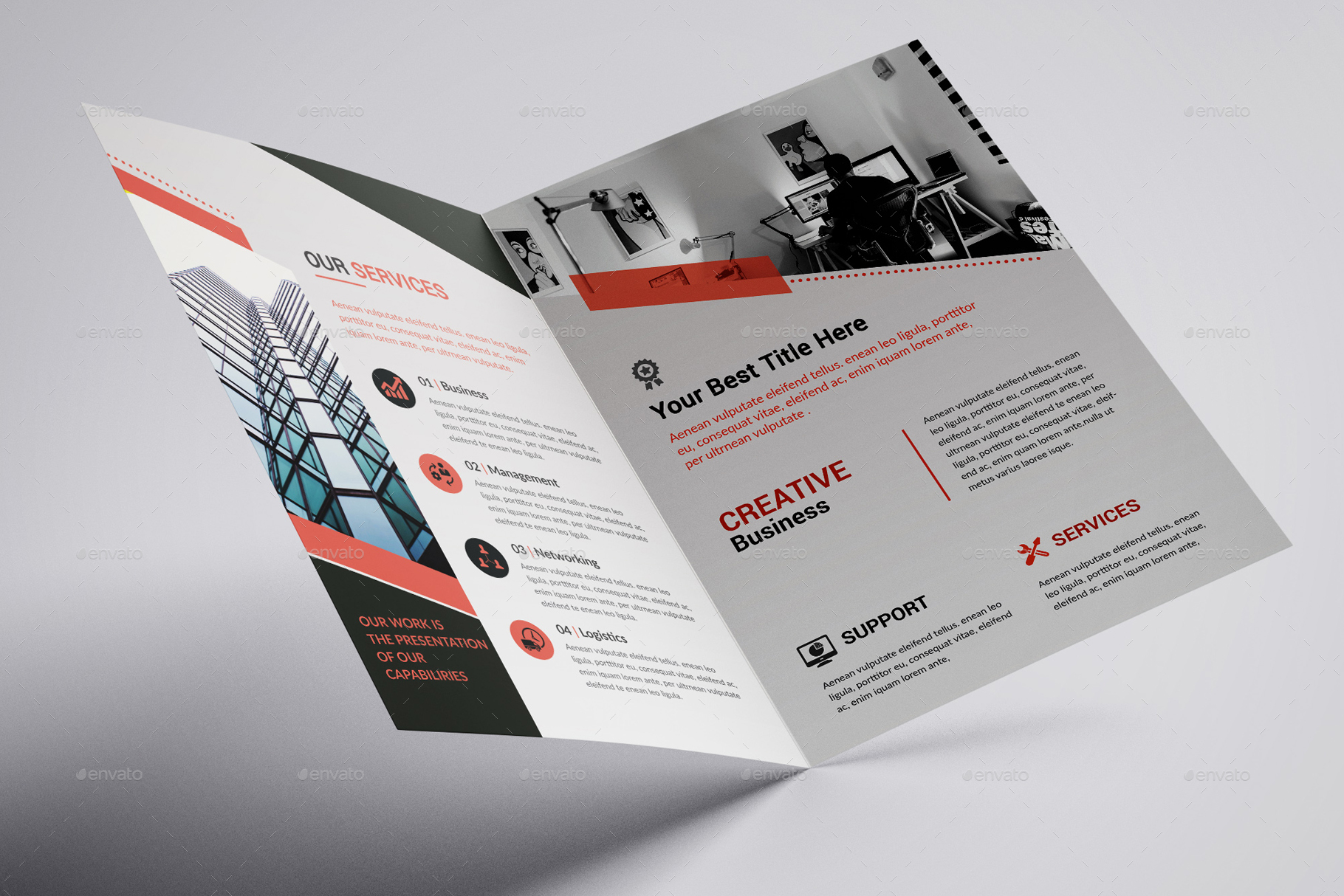 Voyd - Company Profile Bifold Brochure Template, Print Templates ...