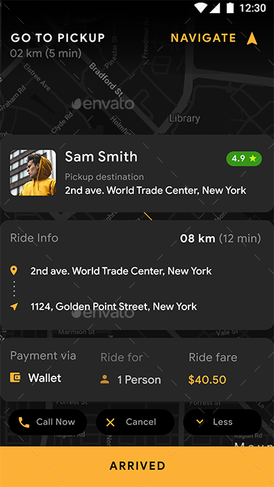 2 App UI Kit | Taxi App UI Kit | Cab Booking App UI Kit| Rider App UI ...